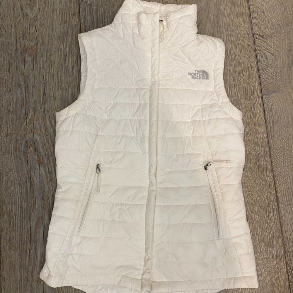 North Face White Puffer Vest
